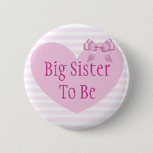 Big Sister voor Roze Bow Baby shower Button