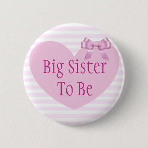 Big Sister voor Roze Bow Baby shower Button