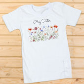 Big Sister Waterverf Kleurrijke Wildflower Meadow Kinder Shirts