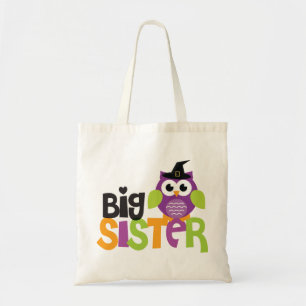 Big Sister Witch Owl Halloween Trick-or-Treat Bag Tote Bag