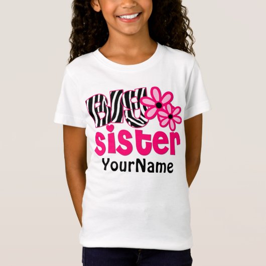 Big Sister Zebra Floral T-shirt (Voorkant)