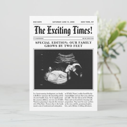 Big Sister zwangerschapsnieuws Aankondiging (Staand voorkant)
