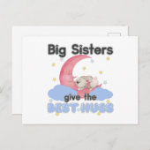 Big Sisters geven de beste handschoen - Moon Bunny Briefkaart (Voorkant / Achterkant)