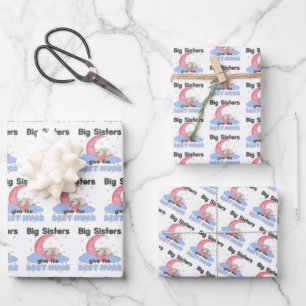 Big Sisters geven de beste handschoen - Moon Bunny Inpakpapier Vel