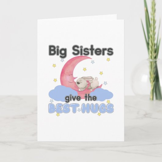 Big Sisters geven de beste handschoen - Moon Bunny Kaart (Voorkant)