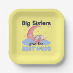 Big Sisters geven de beste handschoen - Moon Bunny Papieren Bordje