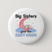 Big Sisters geven de beste handschoen - Moon Bunny Ronde Button 5,7 Cm (Voorkant)