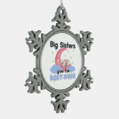 Big Sisters geven de beste handschoen - Moon Bunny Tin Sneeuwvlok Ornament (Links)