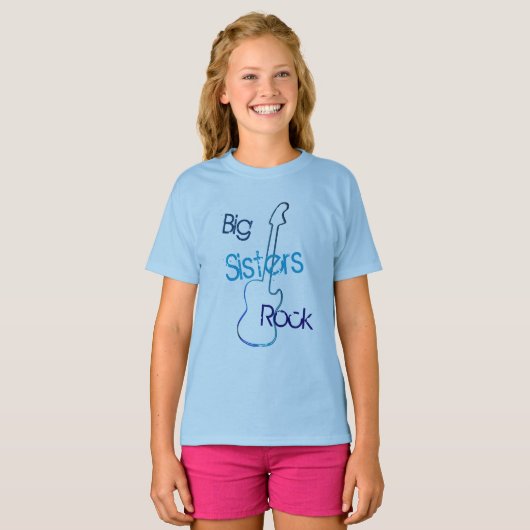 Big Sisters Rock in Blue T-shirt (Voorkant volledig)
