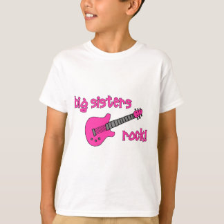 Big Sisters Rock! met roze gitaar T-shirt