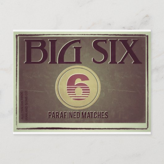 Big Six Old Label Briefkaart (Voorkant)