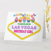 BIG SIZE HAPPY BIRTHDAY LAS VEGAS GIRL KAART (Gele Bloem)