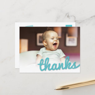 Big Sketch Bedankt Boy's Birthday Foto bedankt Briefkaart