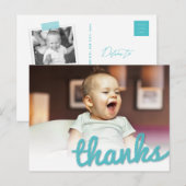 Big Sketch Bedankt Boy's Birthday Foto bedankt Briefkaart (Voorkant / Achterkant)