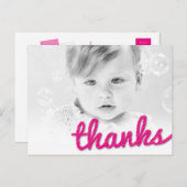 Big Sketch Bedankt Girl's Birthday Foto Dank u Briefkaart (Voorkant / Achterkant)