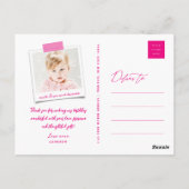 Big Sketch Bedankt Girl's Birthday Foto Dank u Briefkaart (Achterkant)