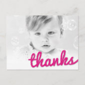 Big Sketch Bedankt Girl's Birthday Foto Dank u Briefkaart (Voorkant)