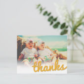 Big Sketch Bedankt Twins Verjaardagsfoto Bedankt Briefkaart (Staand voorkant)