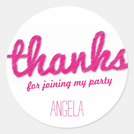 Big Sketch Girl Dank je wel de bezoekers Ronde Sticker (Voorkant)