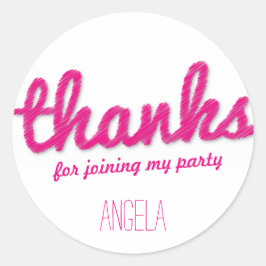 Big Sketch Girl Dank je wel de bezoekers Ronde Sticker