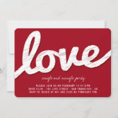 Big Sketched Love Valentijnsdag Party Kaart (Voorkant)