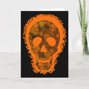 Big Skull Oranje Happy Halloween-kaart Kaart