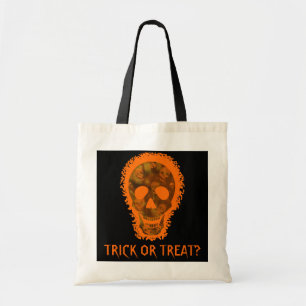 Big Skull Oranje 'Trick or treat' tas? Tote Bag