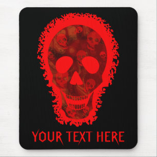Big Skull Red'Jouw tekst mousepad Muismat