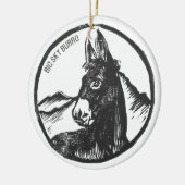 Big Sky Burro Keramisch Ornament (Links)