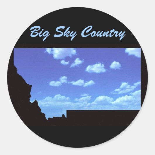 Big Sky Country Ronde Sticker (Voorkant)