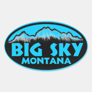 Big Sky Montana blauw ovale stickers