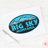 Big Sky Montana blauw ovale stickers (Envelop)
