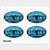 Big Sky Montana blauw ovale stickers (Vel)