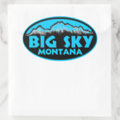 Big Sky Montana blauw ovale stickers (Tas)