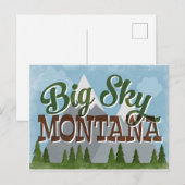 Big Sky Montana Fun Retro Snowy Mountains Briefkaart (Voorkant / Achterkant)