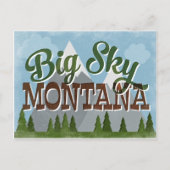 Big Sky Montana Fun Retro Snowy Mountains Briefkaart (Voorkant)