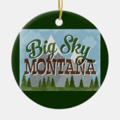 Big Sky Montana Fun Retro Snowy Mountains Keramisch Ornament (Voorkant)