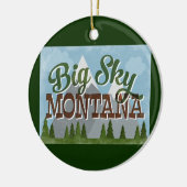 Big Sky Montana Fun Retro Snowy Mountains Keramisch Ornament (Links)