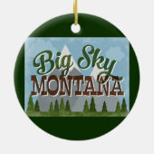 Big Sky Montana Fun Retro Snowy Mountains Keramisch Ornament (Achterkant)