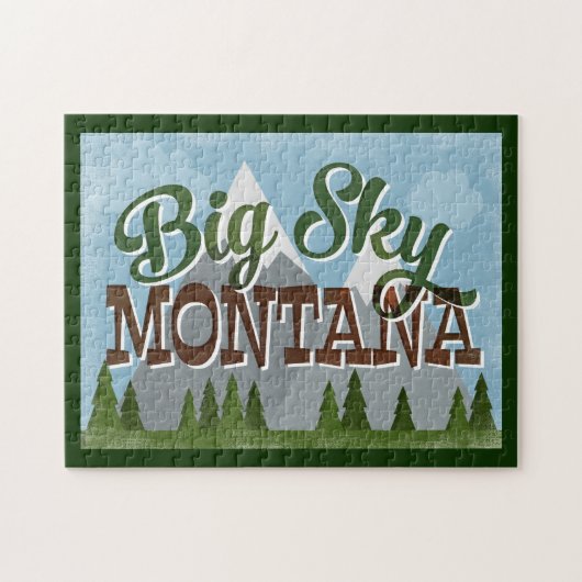 Big Sky Montana Fun Retro Snowy Mountains Legpuzzel (Horizontaal)
