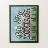 Big Sky Montana Fun Retro Snowy Mountains Legpuzzel (Verticaal)