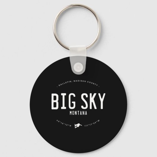 Big Sky Montana Graphic Disted  Snowboa Sleutelhanger (Voorkant)