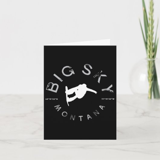 Big Sky Montana Graphic Snowboarden Kaart (Voorkant)