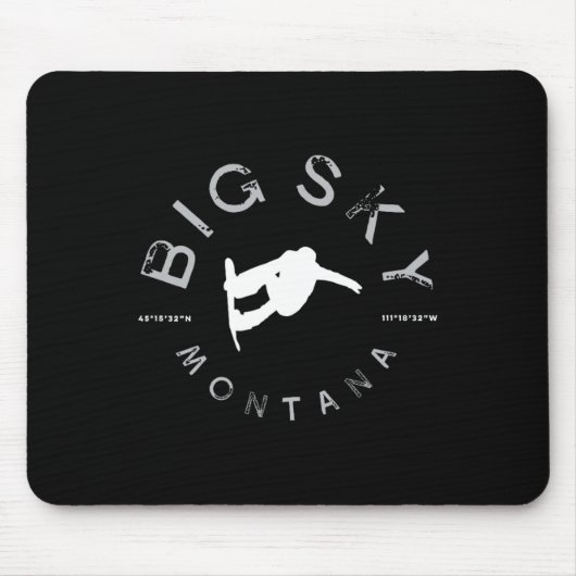 Big Sky Montana Graphic  Snowboarden Muismat (Voorkant)