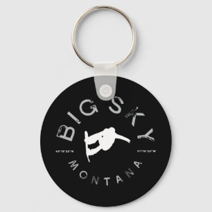 Big Sky Montana Graphic  Snowboarden Sleutelhanger