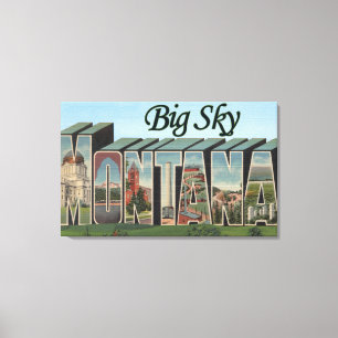 Big Sky, Montana - Grote letterscènes Canvas Afdruk