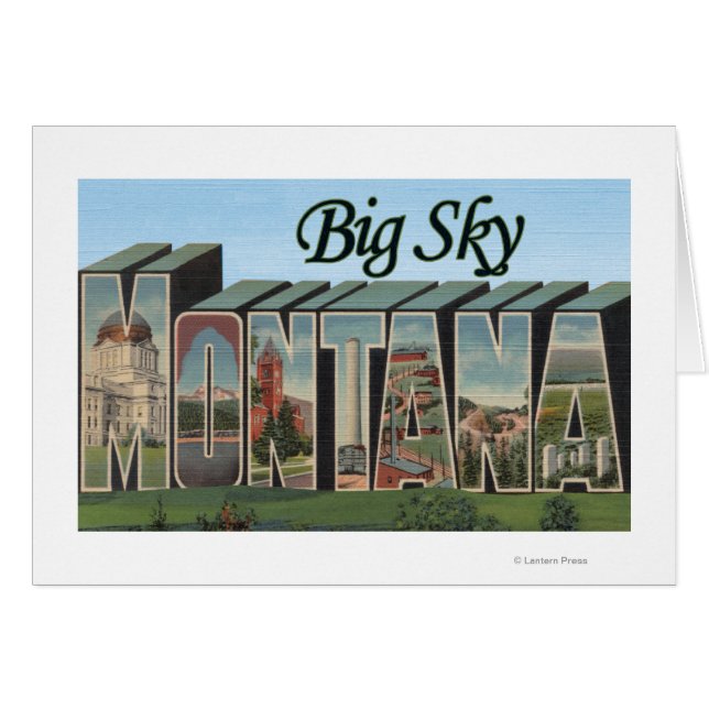 Big Sky, Montana - Grote lettertjes (Voorkant Horizontaal)