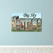 Big Sky, Montana - Grote lettertjes Canvas Afdruk (Insitu (Houten vloer))