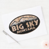 Big Sky Montana houten ovale stickers (Envelop)