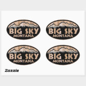 Big Sky Montana houten ovale stickers (Vel)